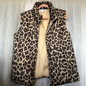 Hardly Worn Leopard Print Puffer Vest XL